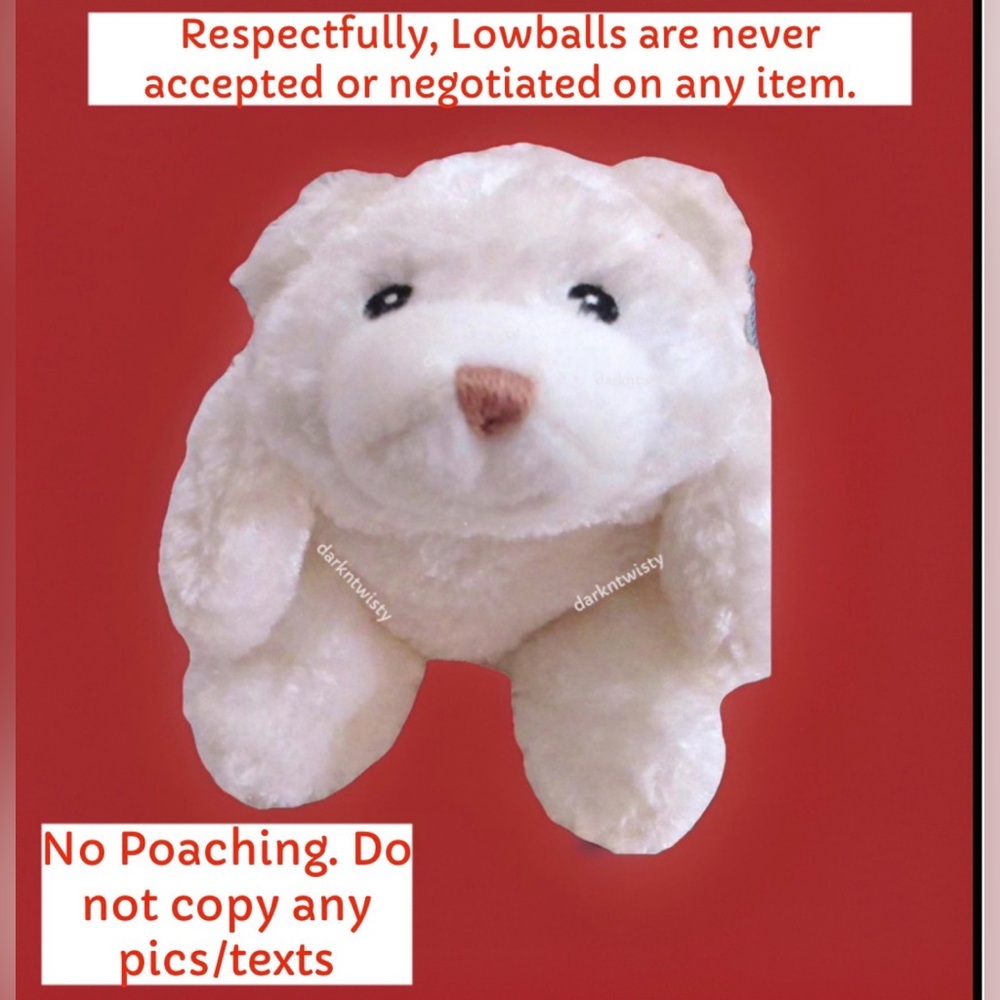 Gund Baby White Snuffles approx 6” Intentionally understuffed for softness.